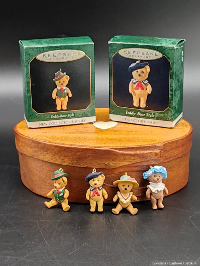 Крошечные мишки-подвески. Ёлочные игрушки. 3 см. Цена за одну