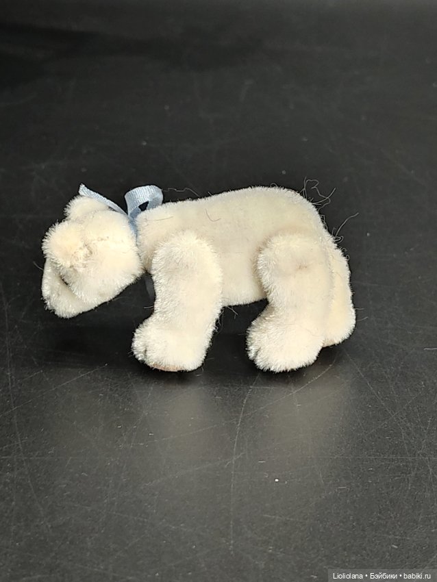 Винтажный Белый Медведь. Миниатюра. 6 см