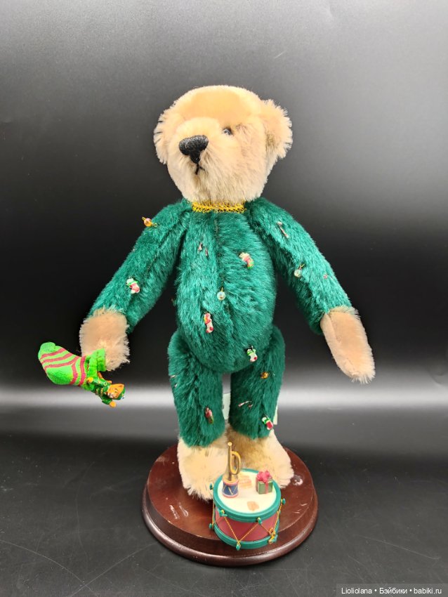 Винтажный мишка от Barbara McConnel. С фонариками