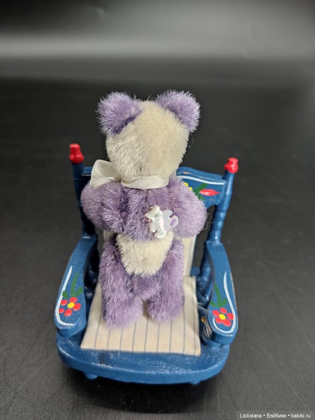 Мишка Сирень. . 7,5 см. Миниатюра. 1999 год (фото 3)