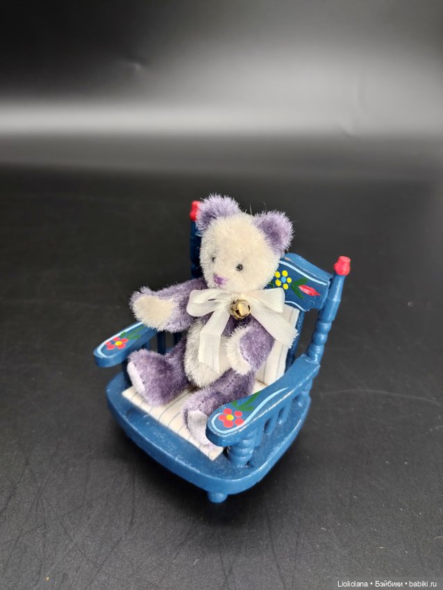 Мишка Сирень. . 7,5 см. Миниатюра. 1999 год (фото 2)