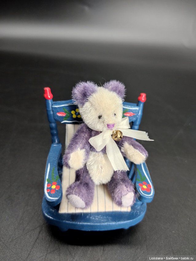 Мишка Сирень. . 7,5 см. Миниатюра. 1999 год