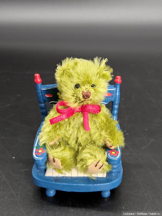 Мишка. Миниатюра. 7,5 см. Мохер (фото 3)