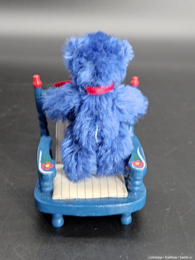 Мишка Кобальт. 7,5 см. Миниатюра. Мохер (фото 4)