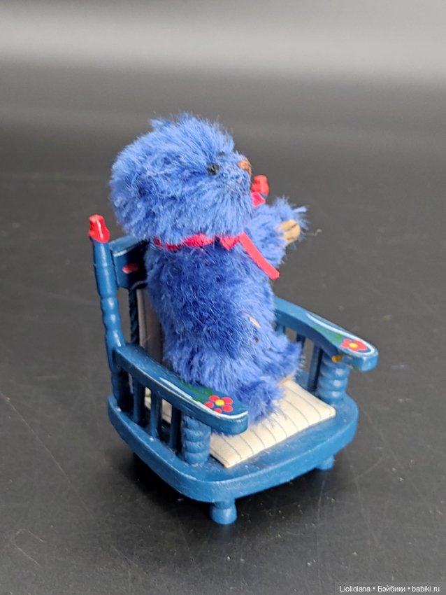 Мишка Кобальт. 7,5 см. Миниатюра. Мохер (фото 5)