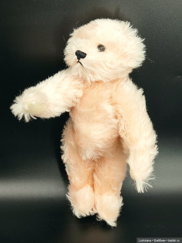 Розовый мишка от Barbara McConnel. 100% мохер. 26 см (фото 7)