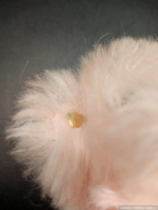 Розовый мишка от Barbara McConnel. 100% мохер. 26 см (фото 2)