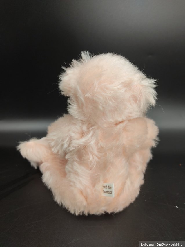 Розовый мишка от Barbara McConnel. 100% мохер. 26 см (фото 8)