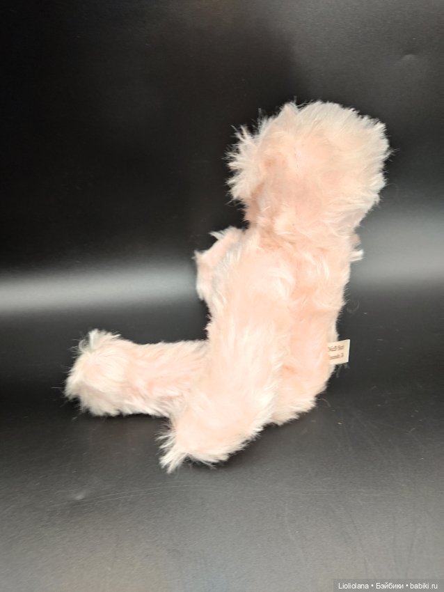 Розовый мишка от Barbara McConnel. 100% мохер. 26 см (фото 3)