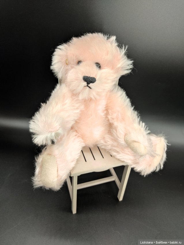 Розовый мишка от Barbara McConnel. 100% мохер. 26 см