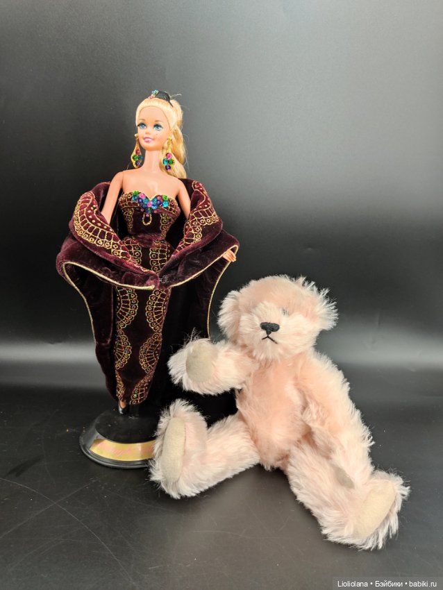 Розовый мишка от Barbara McConnel. 100% мохер. 26 см (фото 10)