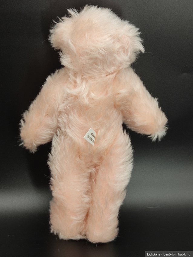 Розовый мишка от Barbara McConnel. 100% мохер. 26 см (фото 6)