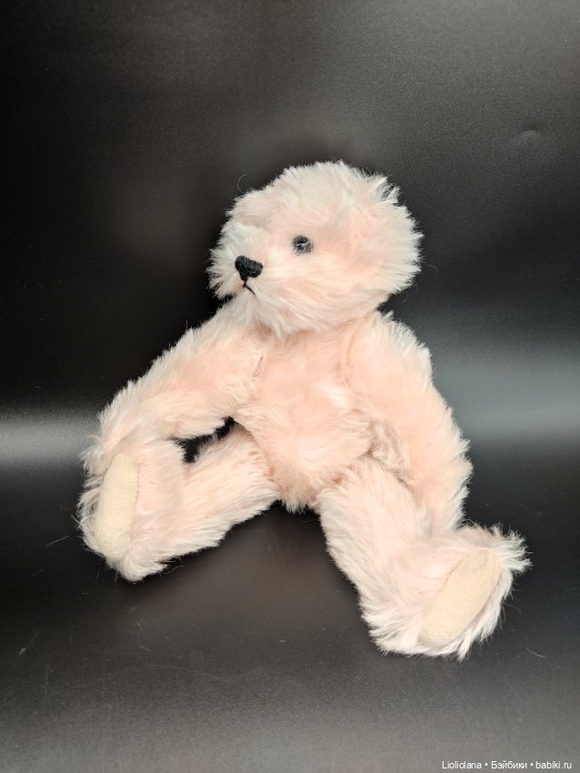 Розовый мишка от Barbara McConnel. 100% мохер. 26 см (фото 4)