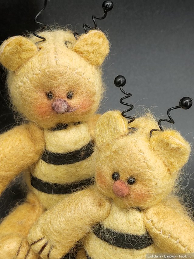 Мишки - пчелки. 10 см и 9 см. Цена за пару (фото 4)