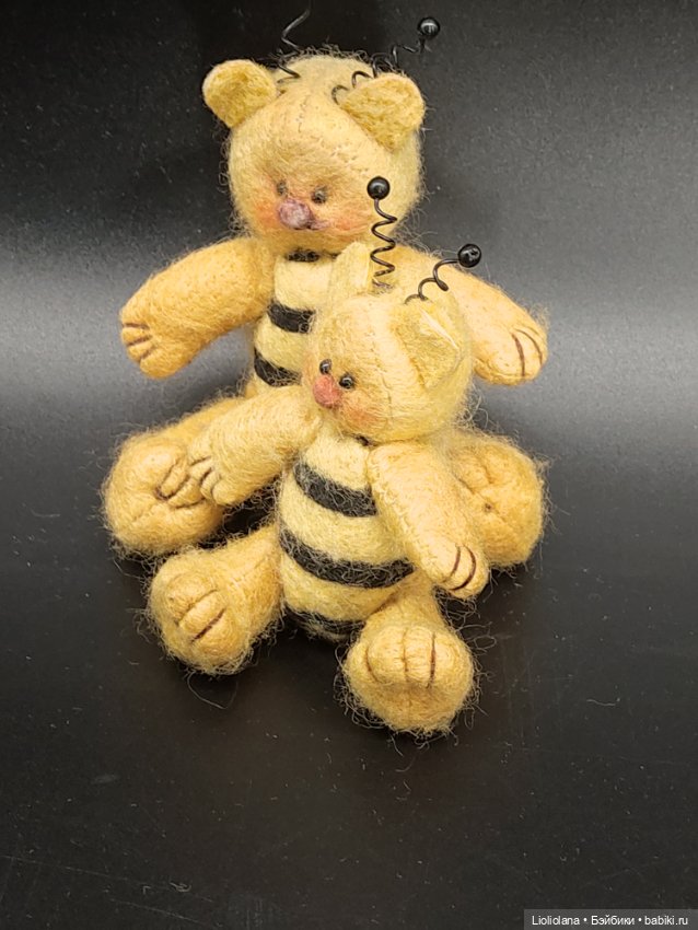 Мишки - пчелки. 10 см и 9 см. Цена за пару (фото 2)