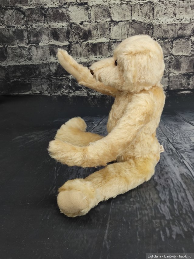 Мишка от Barbara McConnel. 36 см. Мохер. Розовый беж (фото 5)