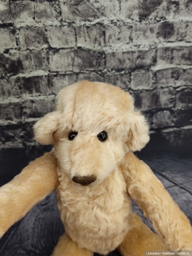 Мишка от Barbara McConnel. 36 см. Мохер. Розовый беж (фото 4)