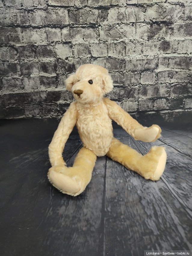 Мишка от Barbara McConnel. 36 см. Мохер. Розовый беж (фото 8)