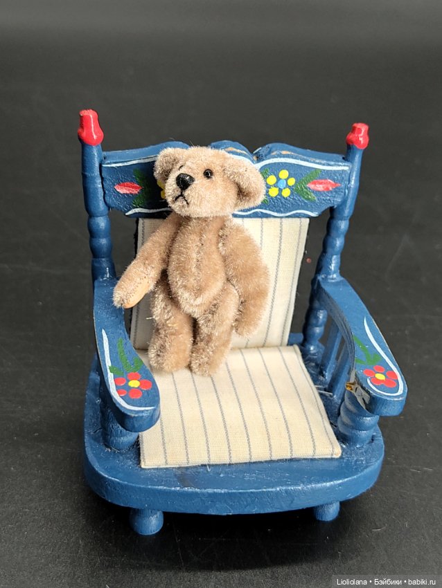 Мишка Бежевый 5 см от World Of Miniature Bears. Миниатюра. Винтаж (фото 2)