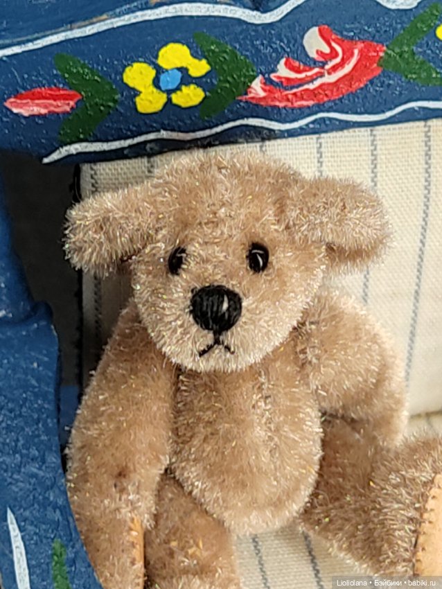 Мишка Бежевый 5 см от World Of Miniature Bears. Миниатюра. Винтаж (фото 5)