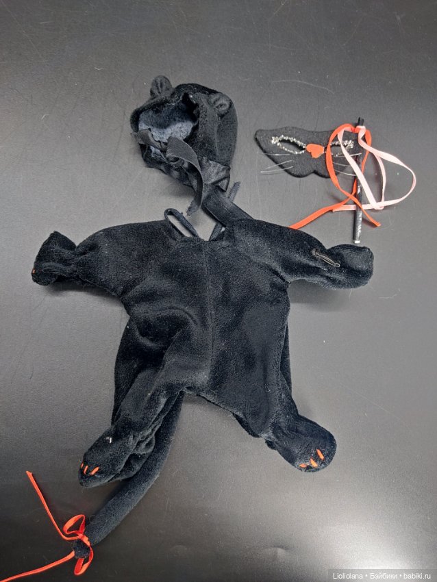 Аутфит для мишки Muffy Vanderbear. Чёрный кот. Хэллоуин. 1988 год