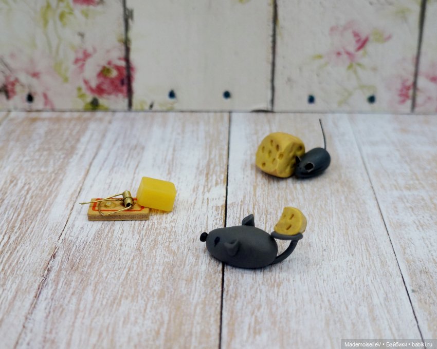 Сыр в мышеловке и мышки — Миниатюра для кукол (фото 4)