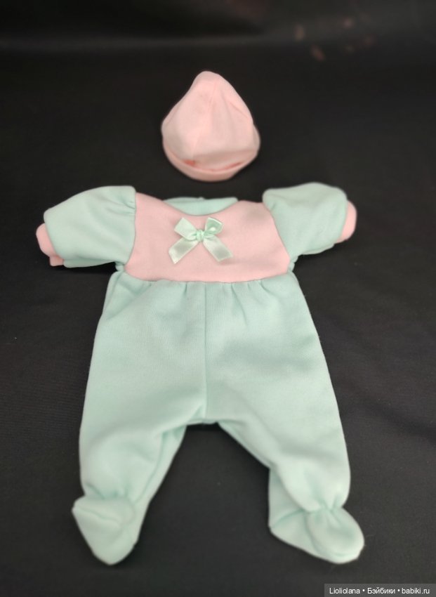 Аутфит для кукол 35 см. Комбинезон и шапочка. Флис