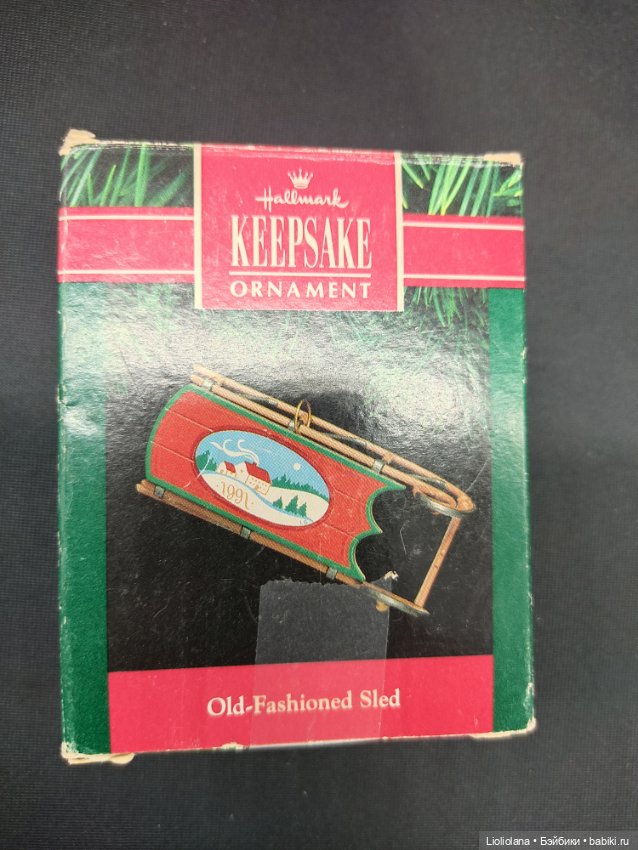 Елочная игрушка Санки 1991 год от Keepsake. 8, 5 см (фото 7)