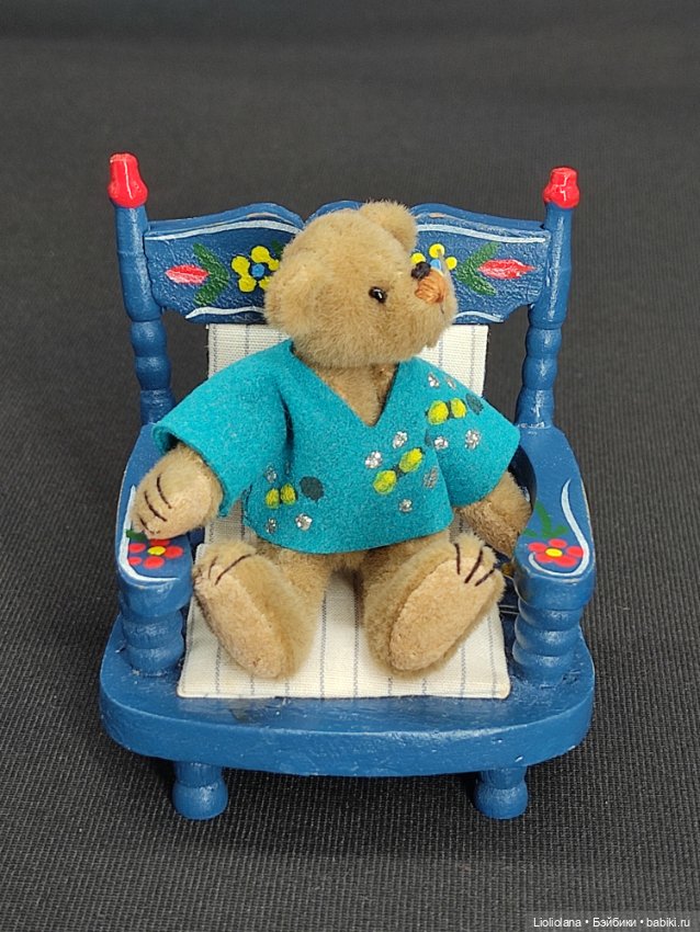 Мишка с пчелкой от World Of Miniature Bears. 7 см. Миниатюра. США (фото 7)