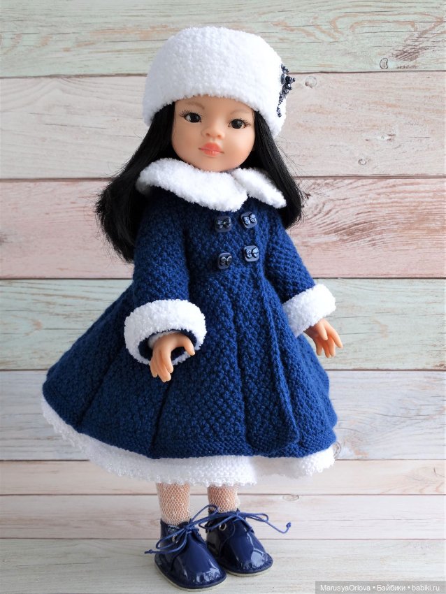 Зимнее пальто с капюшоном для куклы Paola Reina. Работа Julia Easy, Вязаные игрушки