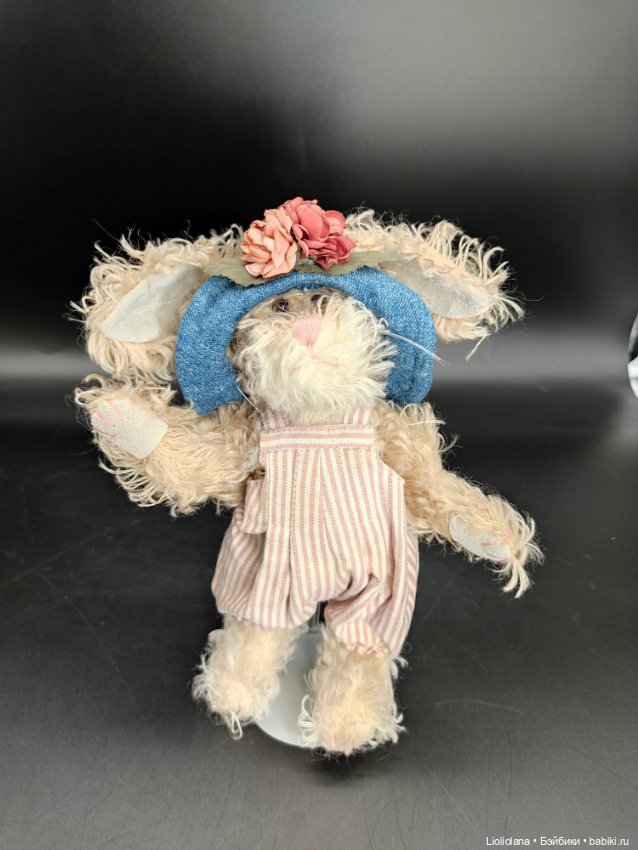 Зайка в шляпке от Boyds Bears Co. 22 см. Мохер. 1998 год (фото 7)