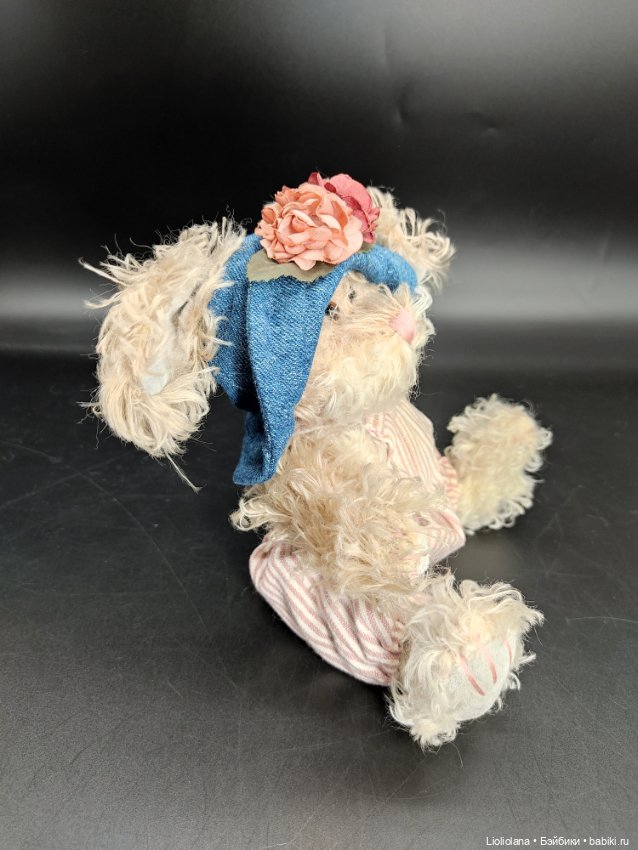 Зайка в шляпке от Boyds Bears Co. 22 см. Мохер. 1998 год (фото 3)