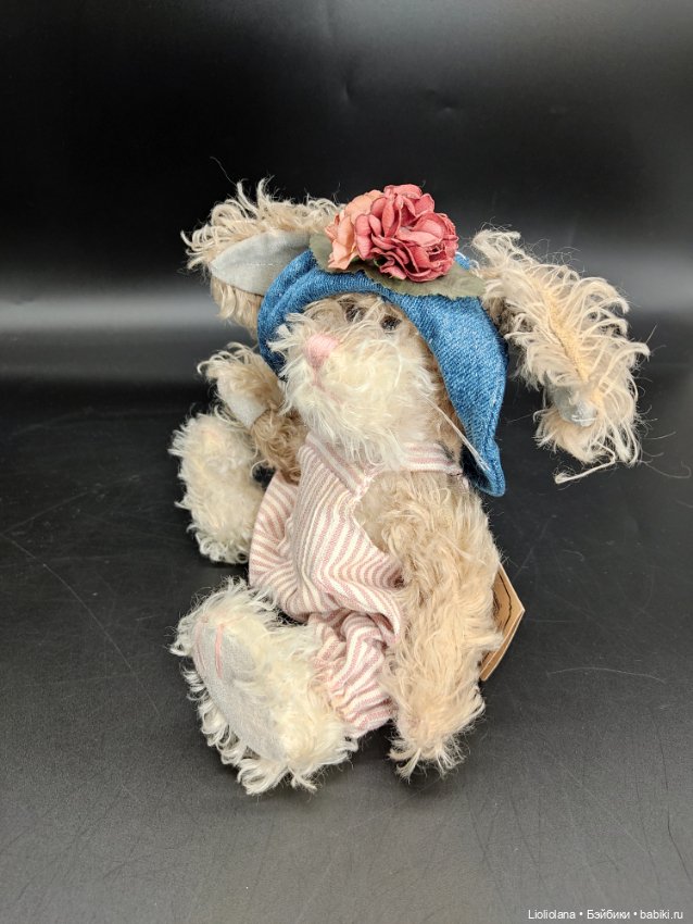 Зайка в шляпке от Boyds Bears Co. 22 см. Мохер. 1998 год (фото 6)