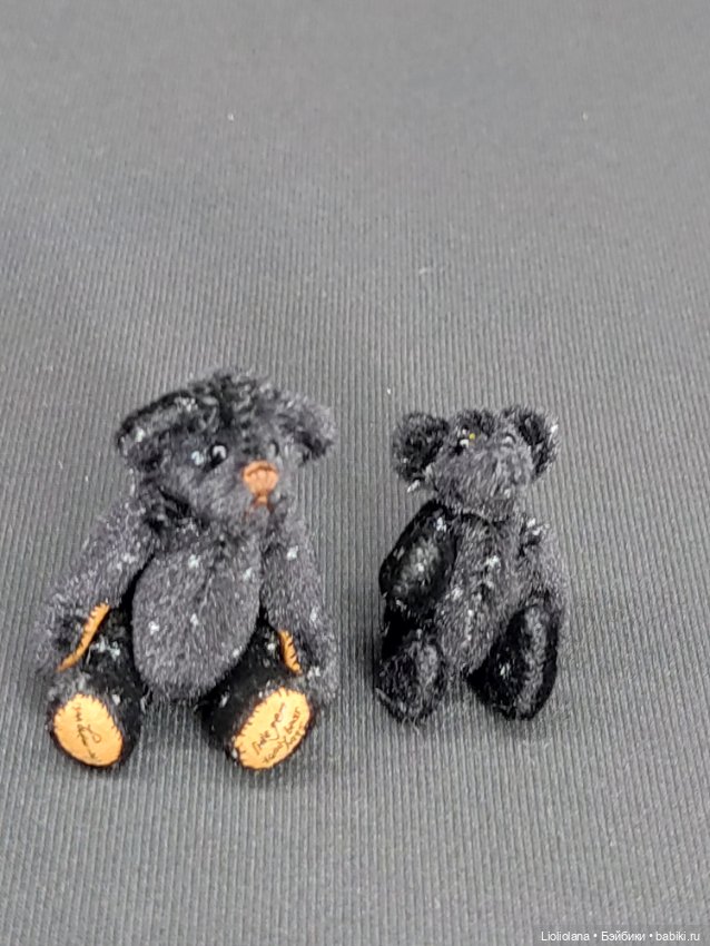 Мишка чёрный в крапинку #2 от Chu-Ming Wu. 4,5 см 1995 год (фото 8)