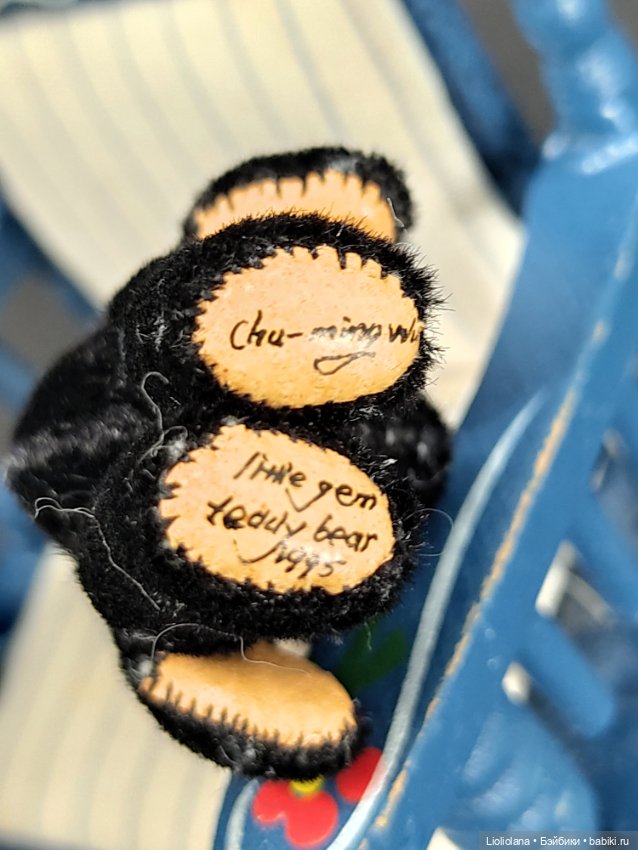 Мишка чёрный в крапинку #2 от Chu-Ming Wu. 4,5 см 1995 год (фото 3)