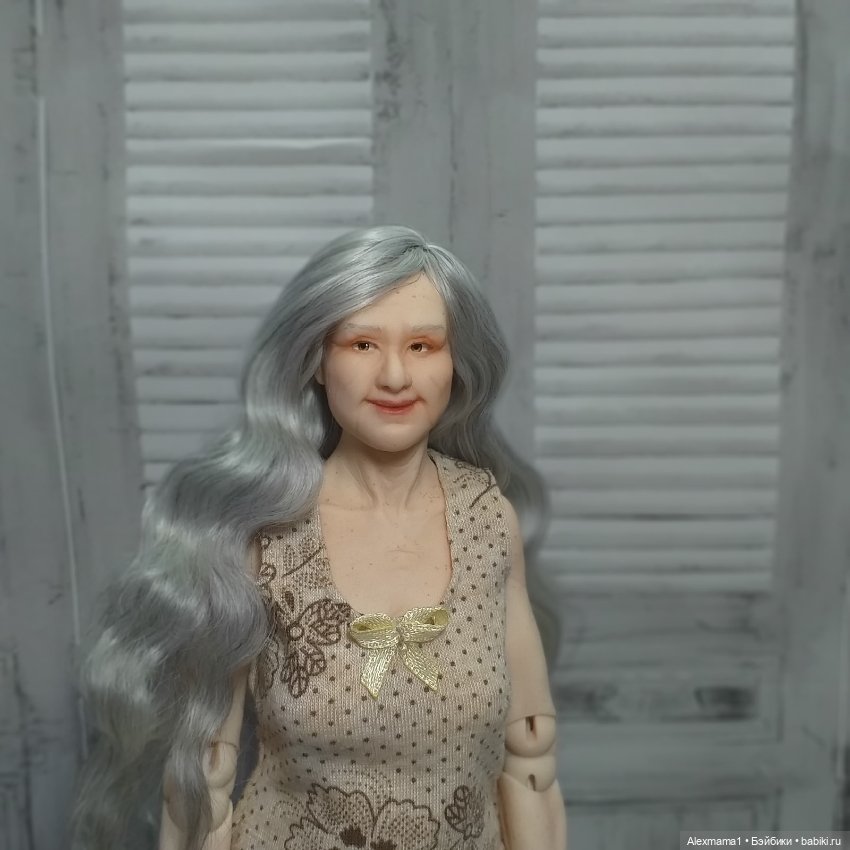 Авторская шарнирная кукла Бабушка Татьяна от Соцковой Александры (фото 5)