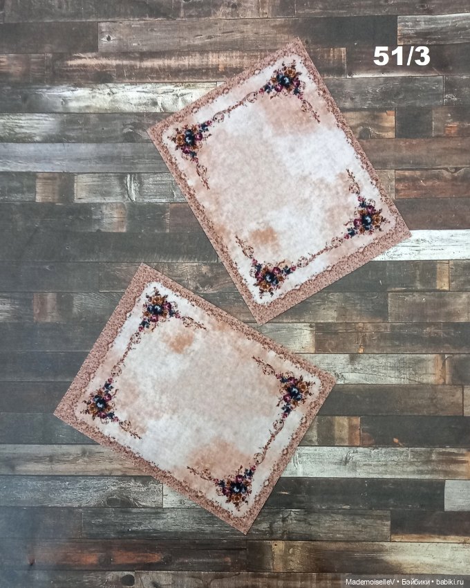 Коллекция ковров и подушек "Нежность" в бежево-голубом цвете № 51 (фото 4)