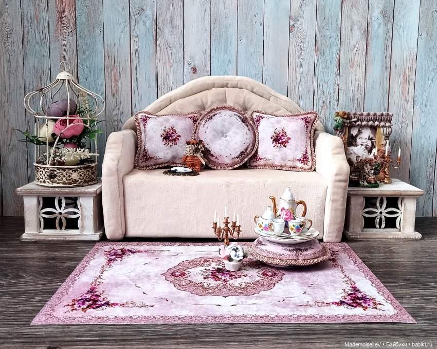 Коллекция ковров и подушек "Нежность" в сиреневом цвете № 53 (фото 9)