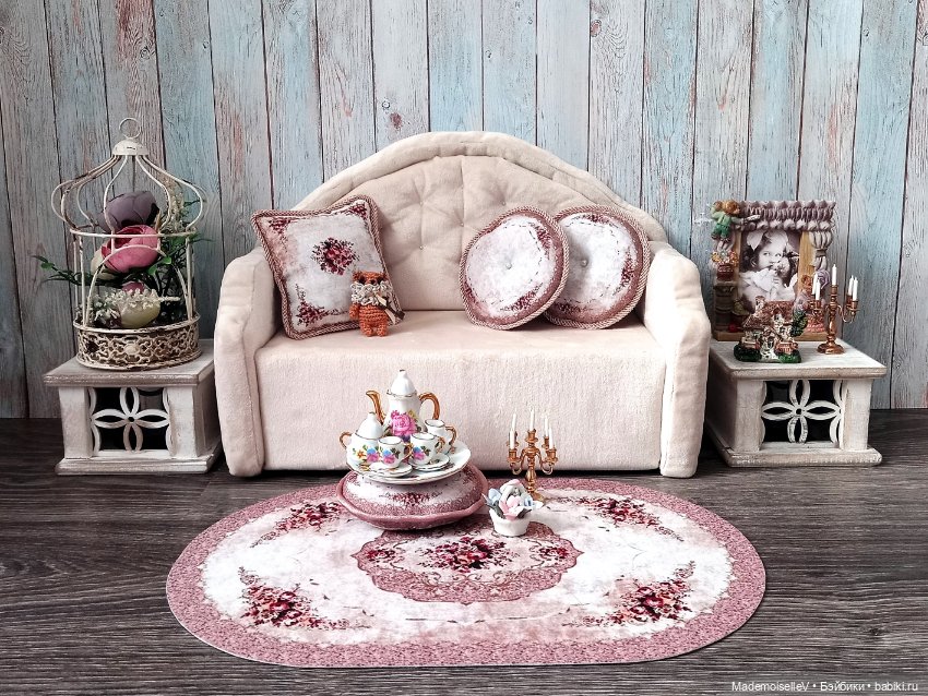 Коллекция ковров и подушек "Нежность" в бежевом цвете № 52 (фото 9)