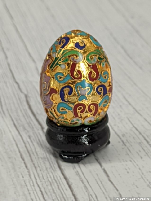 Яйцо пасхальное на подставке. Клуазонне. Cloisonne. 4 см (фото 7)