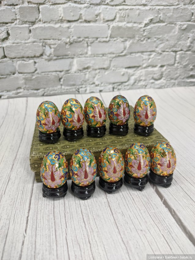 Яйцо пасхальное на подставке. Клуазонне. Cloisonne. 4 см (фото 4)