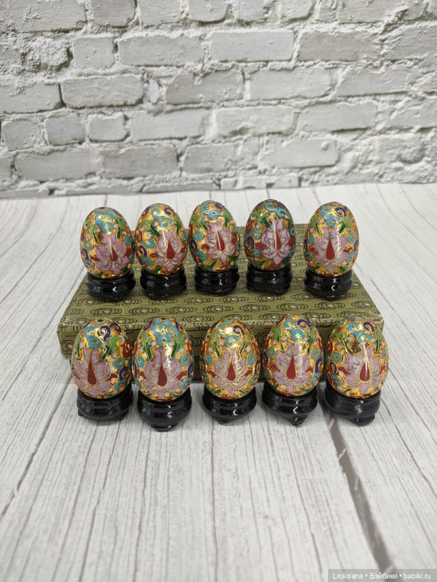 Яйцо пасхальное на подставке. Клуазонне. Cloisonne. 4 см (фото 3)