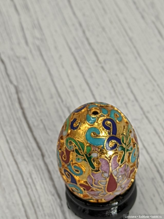 Яйцо пасхальное на подставке. Клуазонне. Cloisonne. 4 см (фото 9)