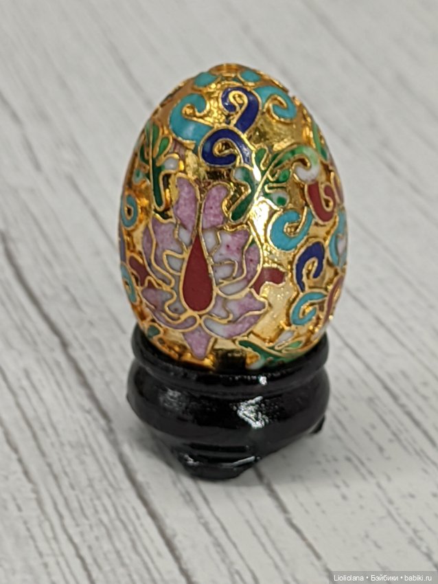Яйцо пасхальное на подставке. Клуазонне. Cloisonne. 4 см (фото 6)
