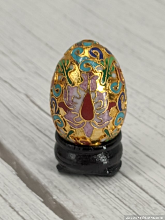 Яйцо пасхальное на подставке. Клуазонне. Cloisonne. 4 см (фото 5)