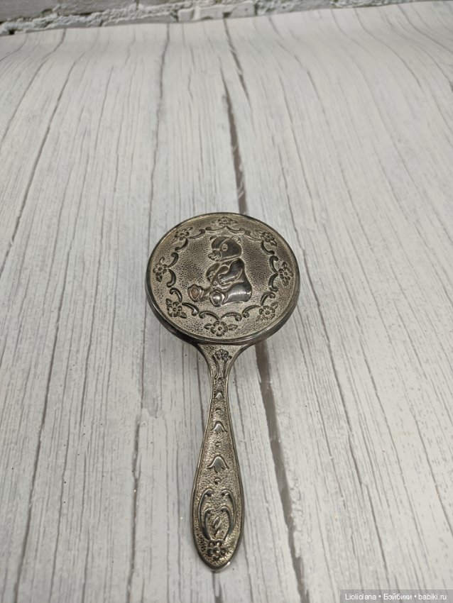 Винтажная щётка с мишкой. 14,5 см