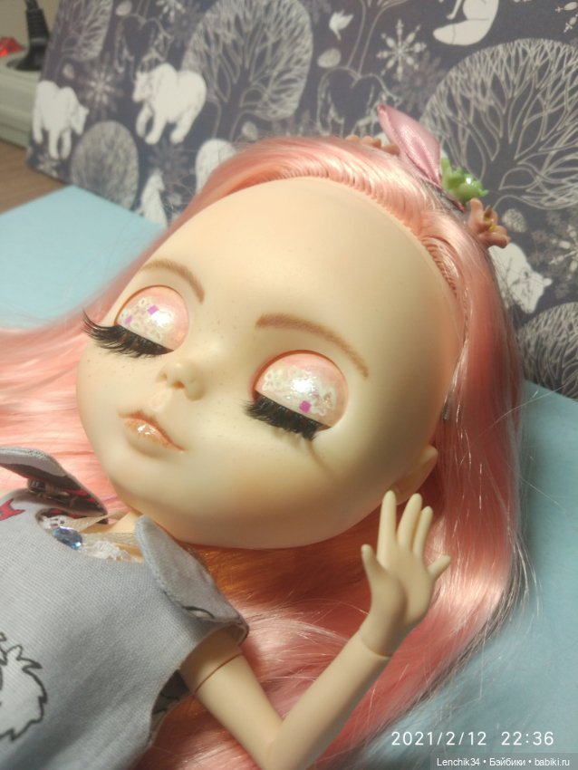 Кастом, ООАК Блайз белый тон, Розовый пиончик (фото 3)