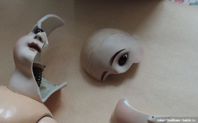 Реставрация антикварную фарфоровой , восковой, куклы / с большими повреждениями