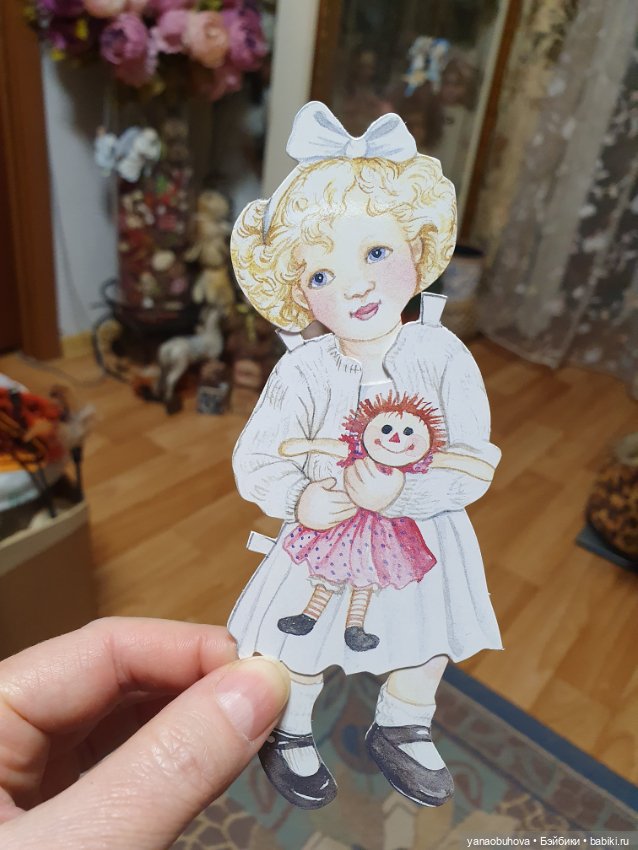 Бумажная куколка-малышка с одежой. Винтаж (фото 7)