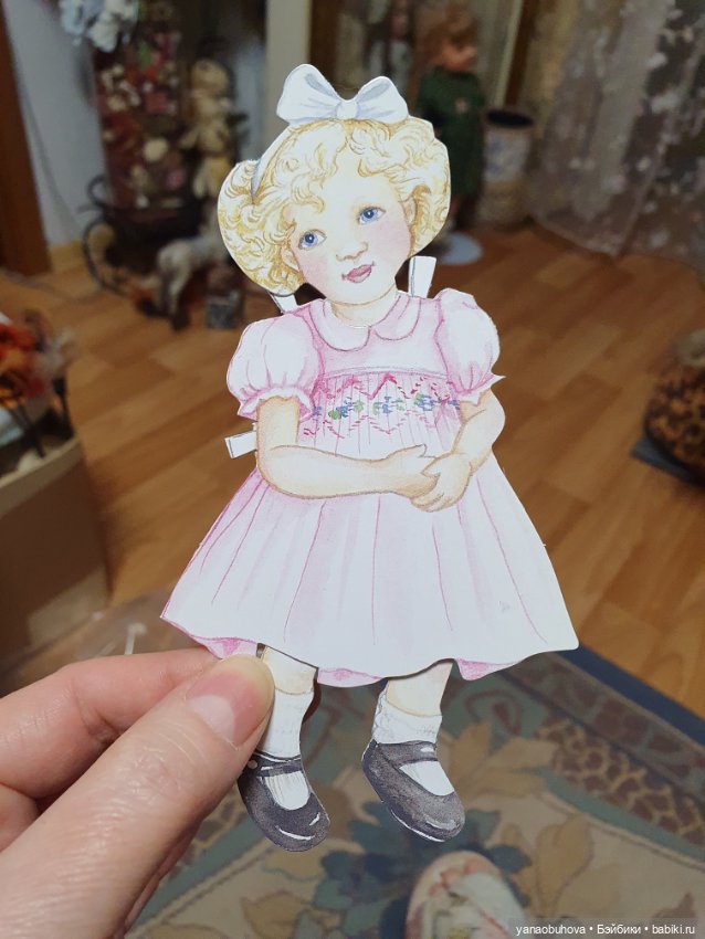 Бумажная куколка-малышка с одежой. Винтаж (фото 4)